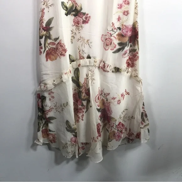 Hope & Ivy Floral Flutter Sleeve Maxi Dress, Women's Size 14 - Ivory - Picture 5 of 8